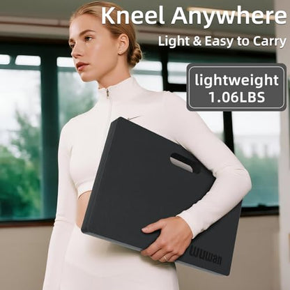 Yoga kneeling mat, 1.5inch Thick,Knee Push-ups, Plank Support & Yoga Elbows/Knees Mat Provides Cushion for Kneeling & Elbows - color: Black with leather front