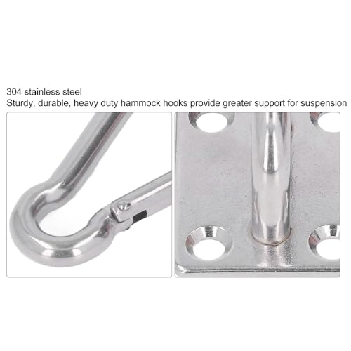 7 Pcs M8 Heavy Duty Hammock Hanging Hardware Kit – 304 Stainless Steel Wall&Ceiling Mount with Snap Hooks for Yoga Swings, Boat Rigging