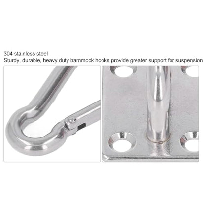 7 Pcs M8 Heavy Duty Hammock Hanging Hardware Kit – 304 Stainless Steel Wall&Ceiling Mount with Snap Hooks for Yoga Swings, Boat Rigging