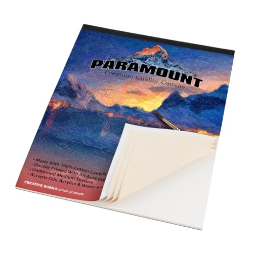 Paramount Universal Primed Premium Cotton Canvas Pads - 2 Pack - 6" x 8"- Universal Double Primed Cotton Canvas Pads for Drawing, Painting, Travel, & More - size: 6" x 8"