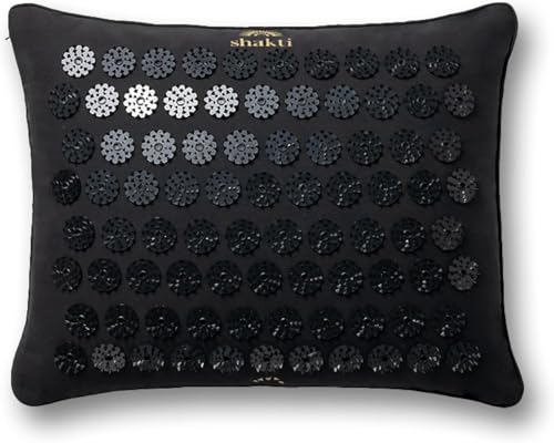 ShaktiMat Acupressure Pillow, Neck & Shoulder Relief, Premium Level 1 Black | Relaxation, Massage Muscles, Aid Sleep, Unlock Inner Tension, Similar to Acupuncture, Made with Organic Cotton & ABS spikes - color: Premium-black, size: Level 1