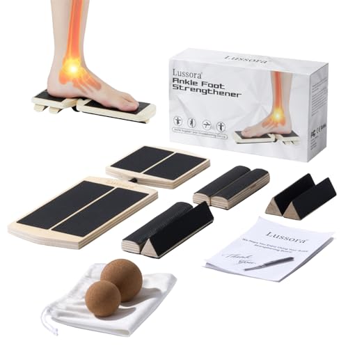 Foot & Ankle Strengthener Kit – Ankle Balance Board for Strength, Stability, Mobility & Injury Recovery – Complete Set with Beginner & Advanced Bars, 2 sizes Cork Balls, Manual & Carry Bag