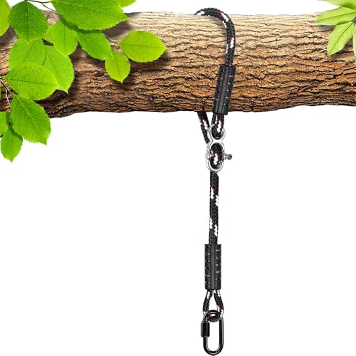 SELEWARE 3ft Tree Swing Rope, Adjustable Hammock Straps Hanging Kit - color: Black-1 Pack, size: 3ft