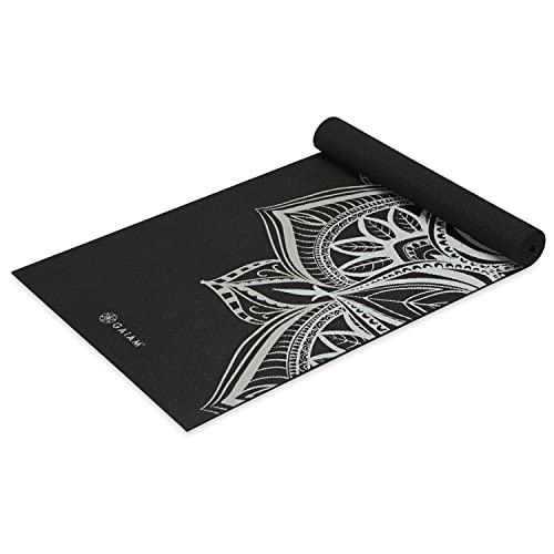 Gaiam Yoga Mat - Premium 5mm Print Thick Non Slip Exercise & Fitness Mat for All Types of Yoga, Pilates & Floor Workouts (68" x 24" x 5mm) | Printed Design | Sticky Non-Slip Surface | 5mm Cushioning | Yoga, Pilates & Floor Workouts | 68"x24" - color: Midn