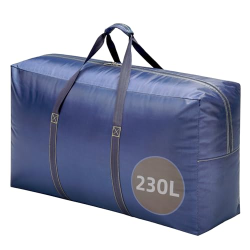 Extra Large travel duffel bag with Strong Handles, 230L Waterproof duffel bag, Durable Zippers, Extra Large Storage Totes for Space Saving and Moving Supplies, Blue - color: Blue, size: XXL -43.3″ × 13.8″ × 23.6″