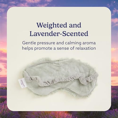 warmies Microwavable Eye Mask, Weighted Sleep Mask, Curly Sage Green - color: Curly Sage Green