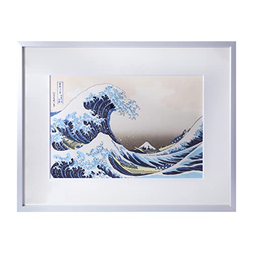 JAPAN MUSEUM, Katsushika Hokusai, Fine Wind Clear Weather Red Fuji | Japanese Fine Art | Ukiyo-e Artwork | Genuine Hand-printed Woodblock Print | Japanese Washi Paper 390mm x 260mm with Picture Frame A1 (hokusai-kanagawa-frame) - color: hokusai-kanagawa-f
