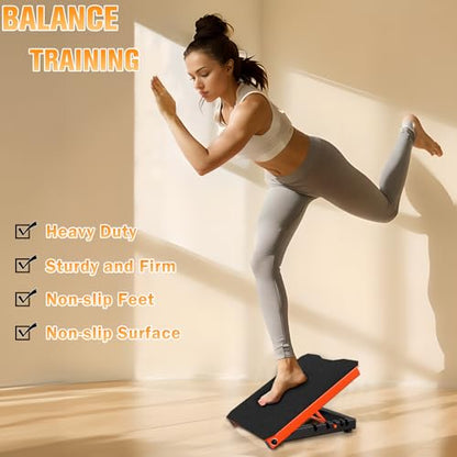 Metal Slant Board Calf Stretcher for Squat, Incline Balance Board - color: Orange