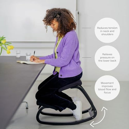 Varier Ergonomic Kneeling Chair, Rocking Knee Stool for Home Office Desk - color: Natural/Grey