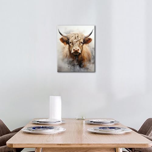 TUMOVO Highland Cow Paint by Number for Adults Beginners, Animals Paint by Numbers Kit for Adults, Painting by Number Kits on Canvas Wildlife, Oil Painting for Gift Home Decor 16"x20"(Frameless) - color: Highland Cow