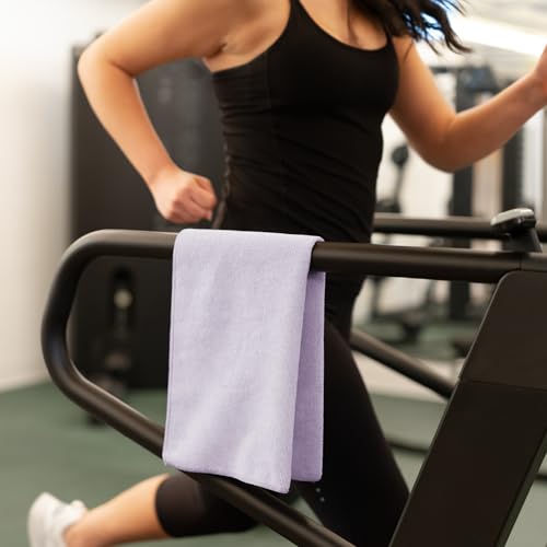 S&T INC. Microfiber Gym Towels, 6 Pack, 16" x 27" | Absorbent and Lightweight, Quick-Dry, Compact for Gym Bag, Yoga and Travel, Machine Washable - color: Purple