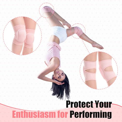 Lewtemi 2 Pairs Pole Dance Knee Pads for Women with Shock-absorbing Padding, Protective Non-slip Knee Pads for Ballet Modern Floor Dance Yoga Volleyball Figure Skating