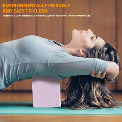 2-Pack Yoga Blocks, High-Density 9"x6"x3" Yoga Brick Foam Blocks, Non-Slip Exercise Blocks for Yoga, Pilates, Stretching and Meditation – Lightweight Yoga Props for Home Gym & Studio - color: Taro Purple