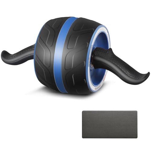 AB Wheel Roller with Resistance Spring, Automatic Rebound Core Trainer - color: 블루.