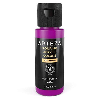 Arteza Pouring Acrylic Paint, 2oz Bottle - Neon Purple - color: Neon Purple, size: 2 Fl Oz (Pack of 1)