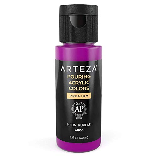 Arteza Pouring Acrylic Paint, 2oz Bottle - Neon Purple - color: Neon Purple, size: 2 Fl Oz (Pack of 1)