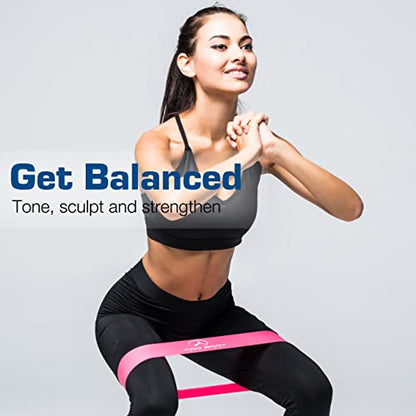 ProBody Pilates Loop Resistance Bands for Working Out, Set of 5 Exercise Bands Resistance, Workout Bands Resistance for Exercise, Small Physical Therapy Bands, 12" x 2"