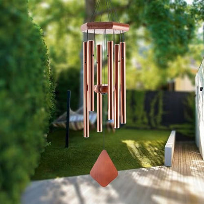Small Bronze Wind Chimes - 28 Inch Outdoor Tuned Melody, Sympathy Gift for Mom/Housewarming, Outside Decoration - size: 28"CP