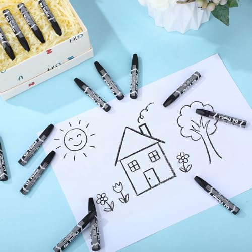 48 Pcs Black Soft Oil Pastels Bulk Artists Oil Crayons Single Color Hexagonal Creamy Pastel for Artists Beginners Painting Drawing Relaxing Blending - color: Black