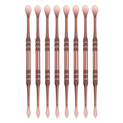 HARFINGTON 8 Pcs Wax Carving Tools 4.8" Double Ended Stainless Steel Wax & Clay Sculpting Wax Carvers Tools Modeling Spoon for Figures Clay Handmade Art Works, Rose Gold - color: Rose Gold