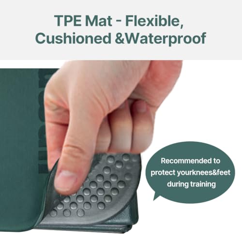 Foldable Yoga Mat 75"x31"x0.24" Portable Exercise Mat - color: Dark Green+Dark Green Grey