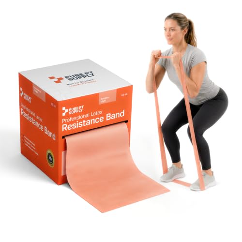 Pure PT Premium Latex Resistance Band – Elastic Exercise Bands | Premium latex resistance band for strength training, yoga & physical therapy | Elastic Workout Bands | Exercise Bands - color: Red: X-Light, size: 25 Yards