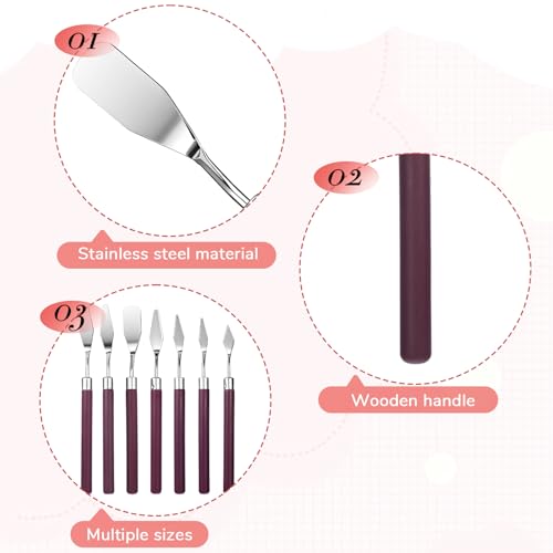 Artist Palette Knife Set - Palette Knives Stainless Steel Spatula Palette Knife for Beginners & Pros Oil Painting Supplies for Acrylic Painting Oil Colors Canvas