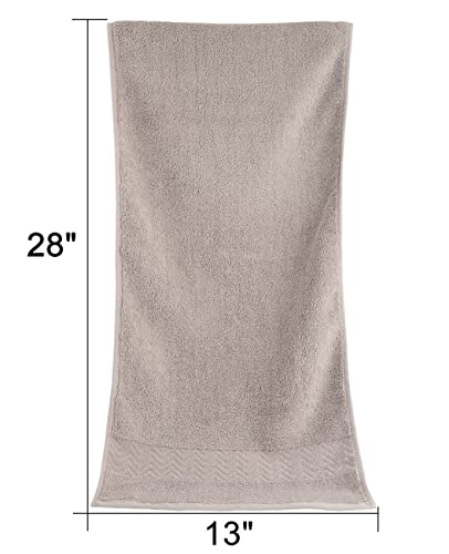 Cleanbear 100% Cotton Hand Towels for Bathroom Set of 2, Highly Absorbent | Ultra Soft and Quick-Drying Face Towels, Guest Bathroom Use, 13 x 28 Inch (Khaki) - color: Khaki