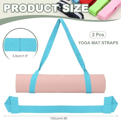 Yoga Mat Straps for Carrying, Adjustable Exercise Mat Sling Holder Multi Purpose Mats Carrier - color: Blue