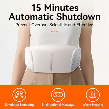 Double Disc Abdominal Massager with Heat, Stomach Massager for Digestion | Belly Cellulite Massage for Flattening Belly, Relieves Discomfort Caused by Bloating, Constipation,Stomach Pain