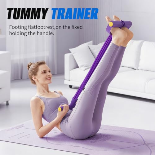 Pedal Resistance Bands with Handles, 6/8/10 Tube Exercise Band | Fitness Shaping Yoga Exercise Equipment, Natural Rubber Tension Rope,for Abdominal,Leg,Arm,Back Slimming Training