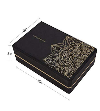 nuveti Yoga Blocks Set of 2, High Density Yoga Brick Foam Blocks to Improve Strength, Flexibility and Balance Brick Foam Blocks - color: Black