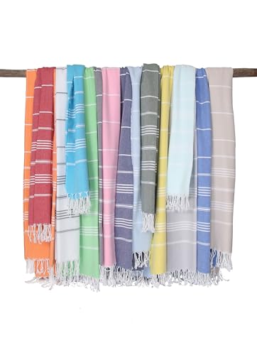Mystic Turkish Beach Towel Pestemal - 100% Organic Cotton - Extra Large - Quick Dry - Bath - Beach - Gym - Yoga - Travel - Sultan Model (Dark Pink) - color: Dark Pink