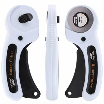 Mr. Pen- 45mm Rotary Cutter with 1 Extra Blade, Ergonomic Handle | Rotary Cutter for Fabric - color: Light Blue