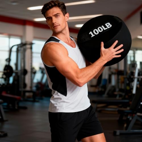 Adjustable Sandbag for Weight Training：100 LB Heavy Duty Sand Bags for Fitness & Workout, Gym & Home Exercise Equipment for Men or Women (Sand Not Included)