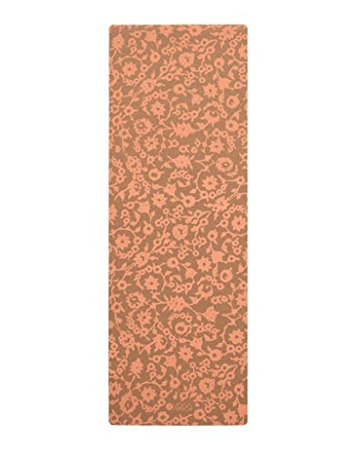 YOGA DESIGN LAB | The Cork Yoga Mat | Eco Luxury | Ideal for Hot Yoga, Power, Bikram, Ashtanga, Sweaty Workouts | Studio Quality | Includes Carrying Strap! - color: Floral Batik Coral, size: 5.5mm
