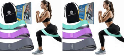 Desire Deluxe Premium Resistance Bands Set – Fabric Stretch Bands for Strength Training, Physical Therapy, Pilates & Yoga, Non-Slip Workout Bands for Men & Women (3 Pack) - size: 3 Resistance Levels (Pack of 2)