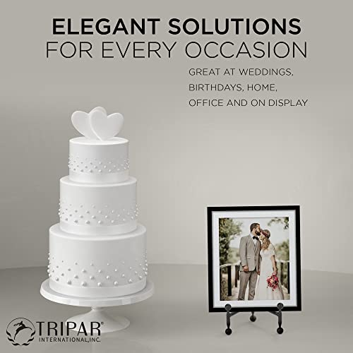 TRIPAR Modern Tripod Easel Display, Black Finish, Lightweight & Durable Design, Perfect for Displaying Pictures, Artwork, Plates, Tiles, & More, 8 Inch - size: 8 Inch