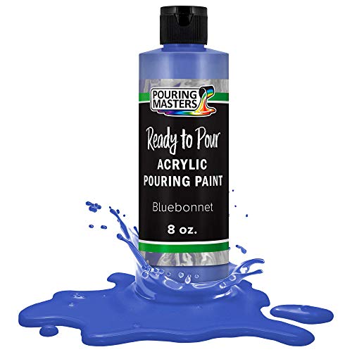 Pouring Masters Bluebonnet Ready to Pour Acrylic Pouring Paint - Premium 8-Ounce Pre-Mixed Fluid Acrylic Paint - Fluid Art Supplies for Canvas, Wood, Paper, Tile & Rocks | Premium, Pre-Mixed Fluid Acrylic Paint - Fluid Art Supplies for Canvas, Wood, Paper