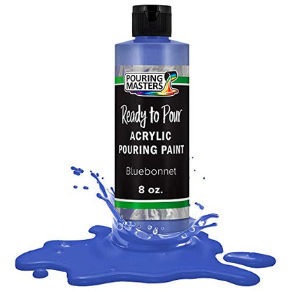 Pouring Masters Bluebonnet Ready to Pour Acrylic Pouring Paint - Premium 8-Ounce Pre-Mixed Fluid Acrylic Paint - Fluid Art Supplies for Canvas, Wood, Paper, Tile & Rocks | Premium, Pre-Mixed Fluid Acrylic Paint - Fluid Art Supplies for Canvas, Wood, Paper