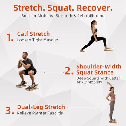 Slant Board for Exercise, Split Calf Stretcher for Physical Therapy