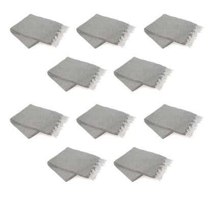 Cozumel Bulk Mexican Yoga Blanket, 10 Pack, Gray - color: Gray