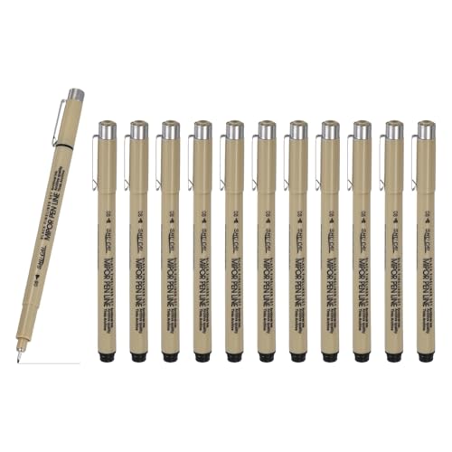 PATIKIL Fineliner Pens, 12 Pcs 08 0.5mm Fineliner Marker Black Waterproof Ink Archival Drawing Pens Art Supplies Set for Sketching Journaling Scrapbooking Artist Illustration - size: 08 0.5mm