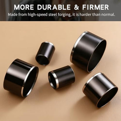 Leather Circle Cutter Tool Set, 10 Pieces Circle Punch Tools 15 20 25 30 35 40 45 50 55 60mm, High Carbon Steel Round Cutting Dies - Leather Hole Punch Tool Kit for DIY Leathercrafts - size: 10 Sizes