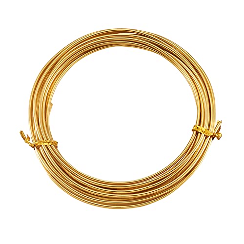 Fashewelry 16.4 Feet/Roll 12 Gauge Aluminum Wire 10 Rolls Gold Bendable Metal Craft Wire for Beading Jewelry Craft Making Total 164 Feet - color: Round-12 Guage-Gold