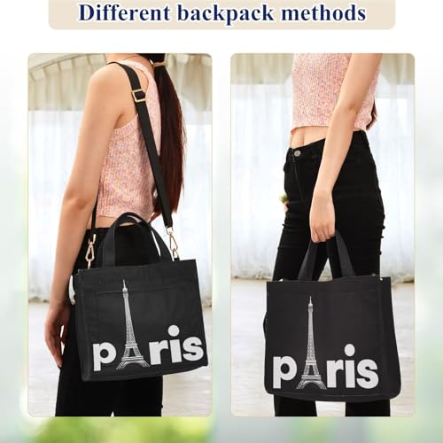 Naanle Chic Pattern Corduroy Satchel Tote Shoulder Bag for Women Weekender Travel Beach Shopping Gym - color: Multi-paris, size: L-13.7 x 12.2 x 5 Inches