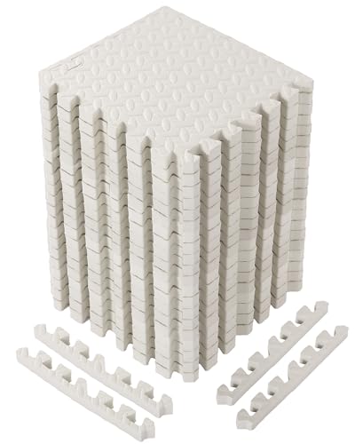 Arrowbash 12x12x1 Inch EVA Thick Interlocking Foam Floor Tiles Puzzle Exercise Mat Foam Mats for Home Gym Pets(White,20) - color: White, size: 20