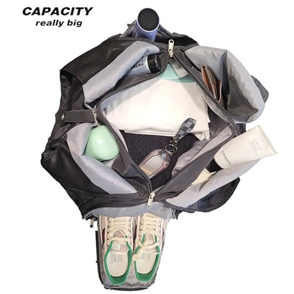 Yoga Bag for Women, Gym Tote Bag with Shoe Compartment & Wet Dry Pocket, Water Resistant Yoga Mat Bag with Adjustable Strap