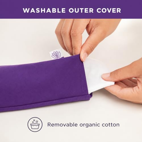 Lotus Lavender Eye Pillow - Weighted Eye Mask for Sleeping & Yoga - color: Purple