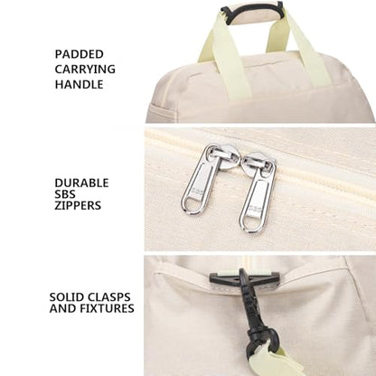 14 inch Small Gym Bag for Women & Men, Mini Duffel Bag for Travel Sports Lightweight Carry On Bag (Beige) - color: Beige